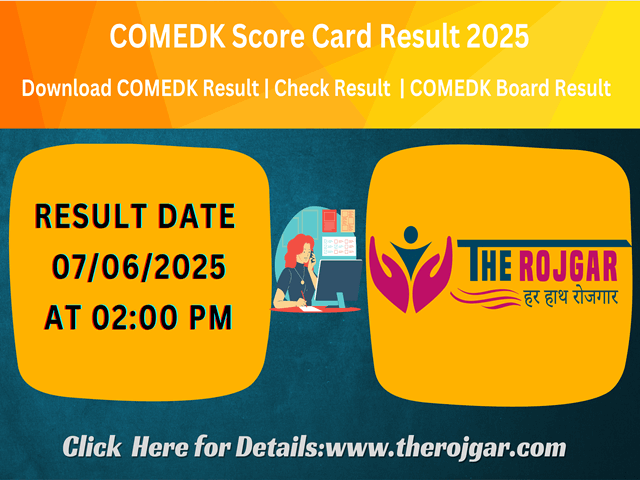 COMEDK Karnataka Professional Colleges Get Rank Card Result 2025.
